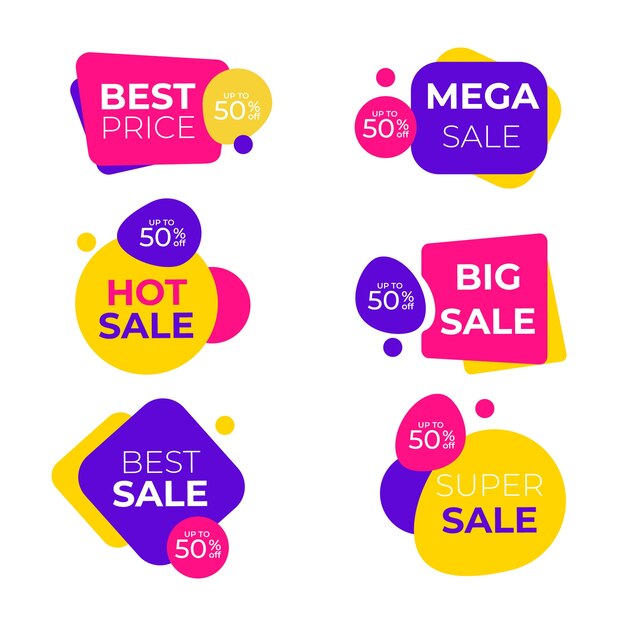 El mejor banner de ventas con formas divertidas
