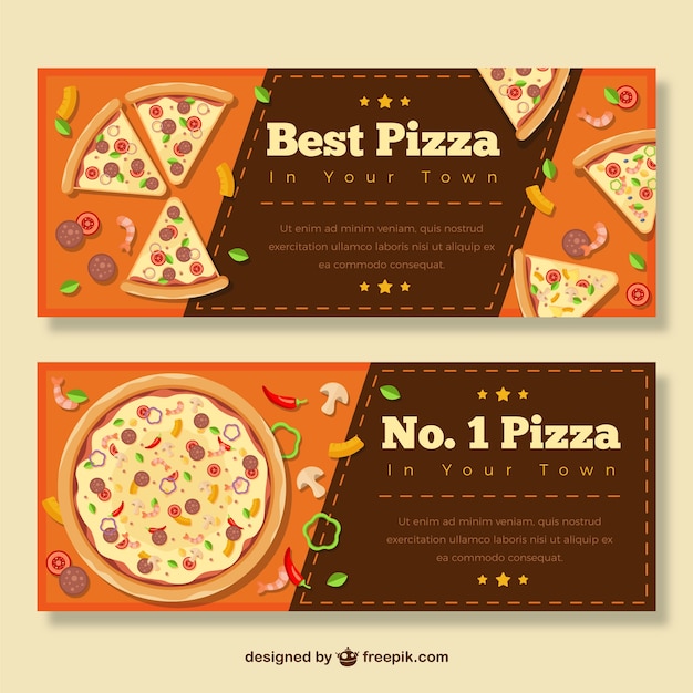 Vector gratuito la mejor pizza, banners