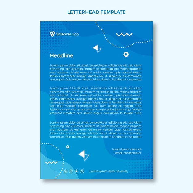 Membrete de ciencia de diseño plano