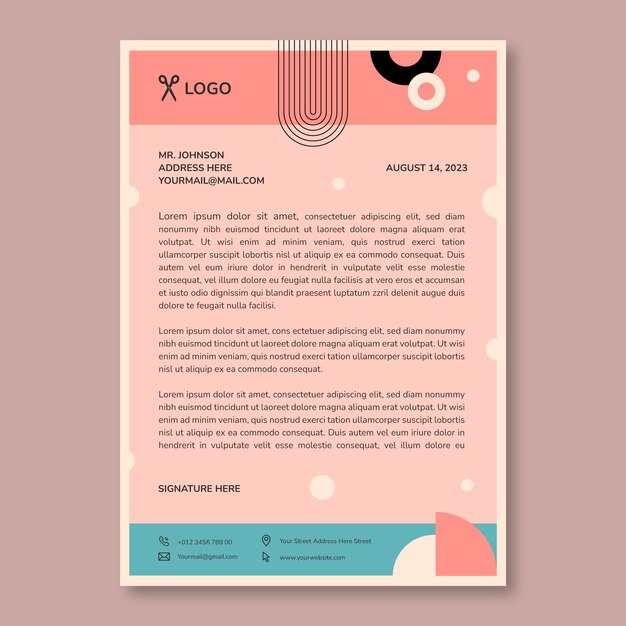 Membrete geométrico minimalista de atelier