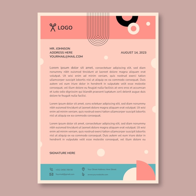 Membrete geométrico minimalista de atelier