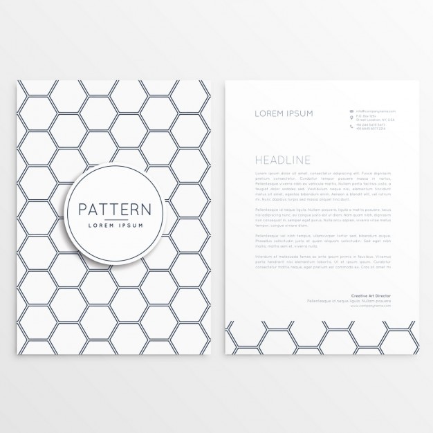 Vector gratuito membrete de negocio hexagonal