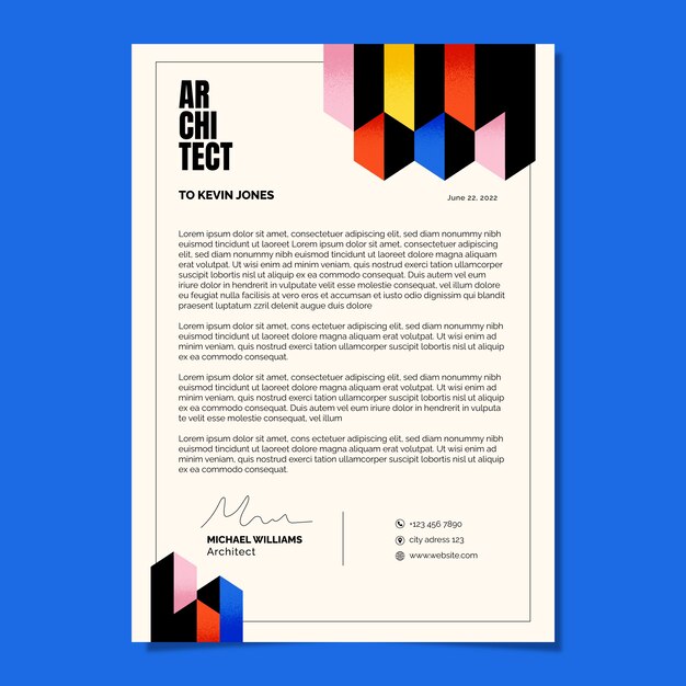 Membrete de proyecto de arquitectura de diseño plano