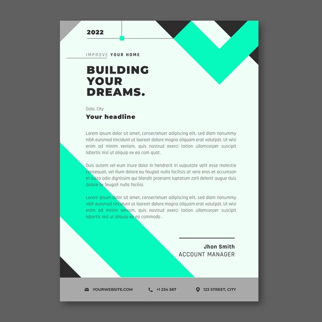 Membrete de proyecto de construcción geométrica