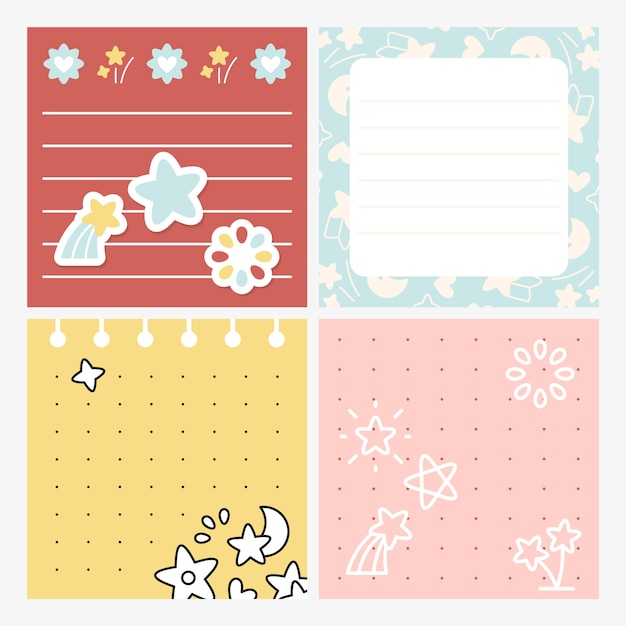 Memo estrella lindo diseño conjunto