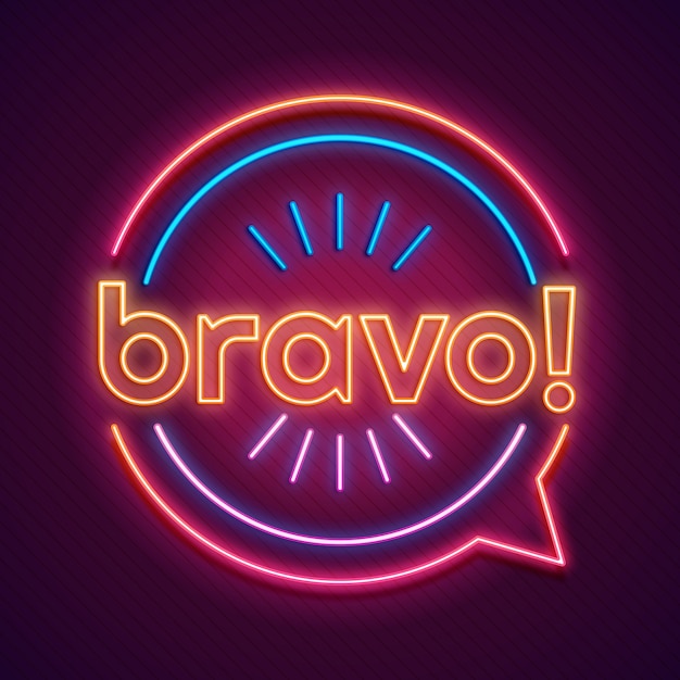 Vector gratuito mensaje de bravo con letras degradadas