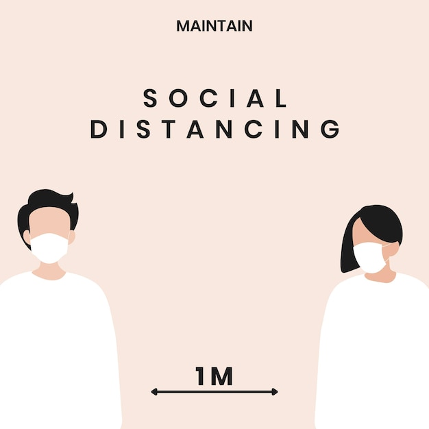 Mensaje de concienciación sobre el coronavirus de distanciamiento social