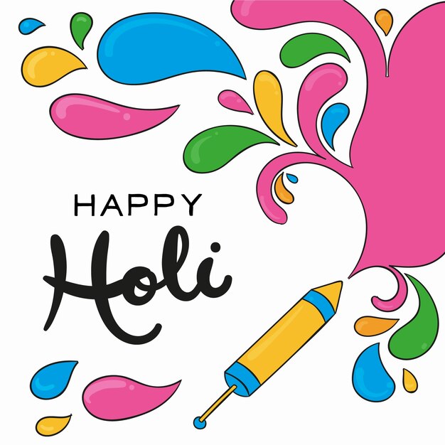 Mensaje de holi feliz con concepto de letras