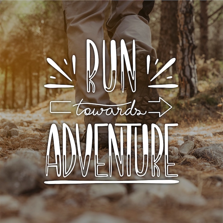 Vector gratuito mensaje de letras de aventura