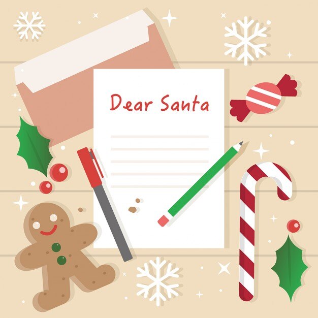 Mensaje para santa con elementos