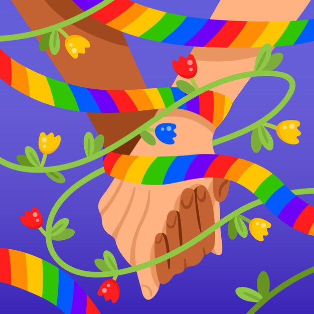 Mensaje de stop homofobia dibujado a mano ilustrado