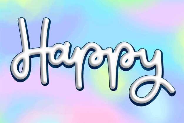 Mensaje de vector de tipografía blanca feliz
