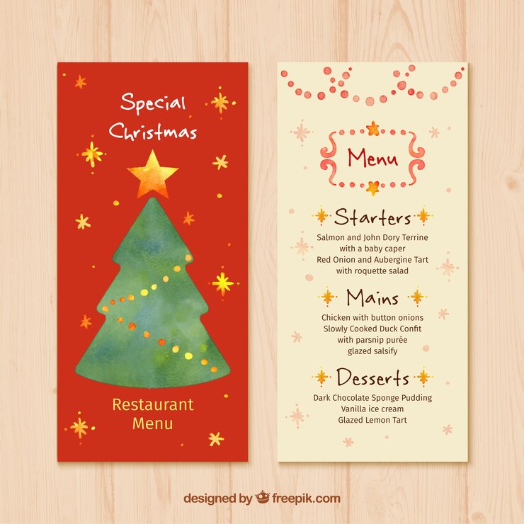 Vector gratuito menú de árbol de navidad