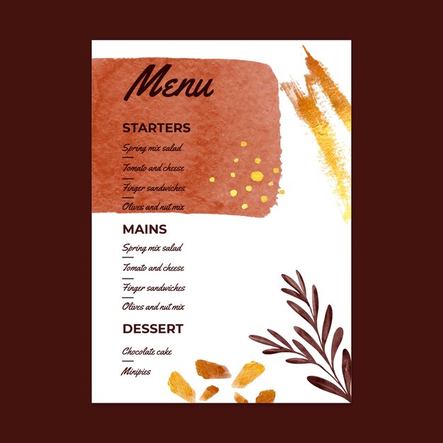 Menú de boda mínimo