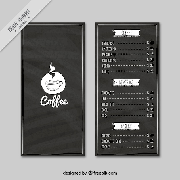 Vector gratuito menú de cafetería retro