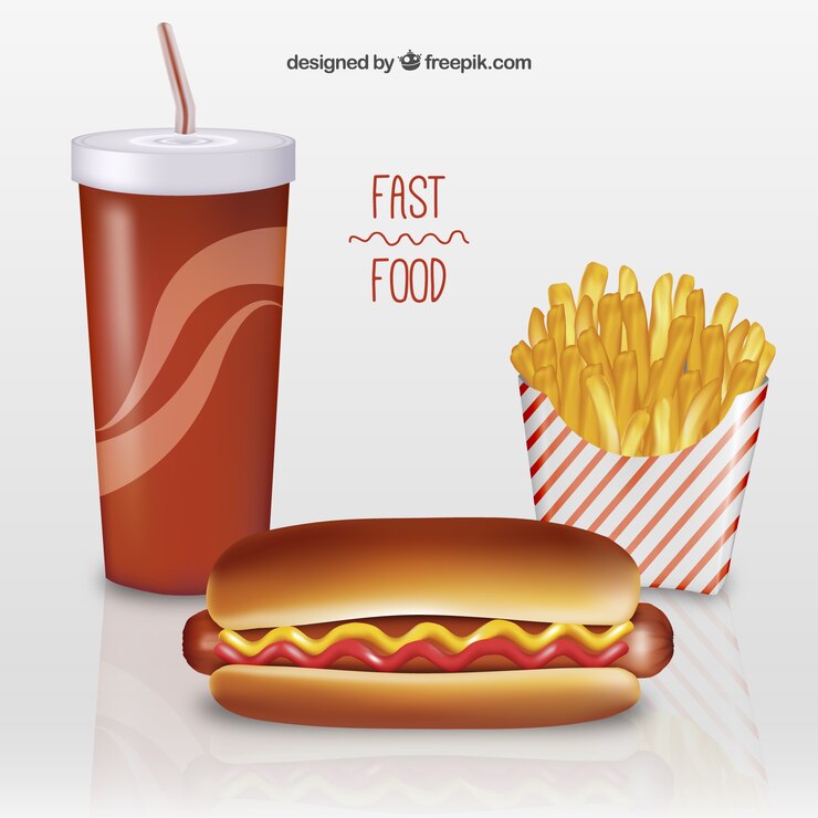 Vector gratuito menú de comida rápida