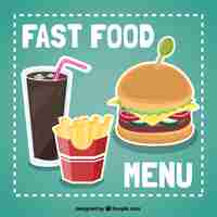 Vector gratuito menú de comida rápida