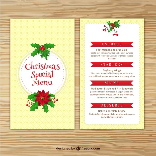 Menú especial de navidad