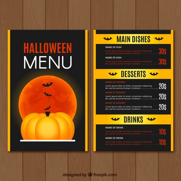 Menú de halloween 