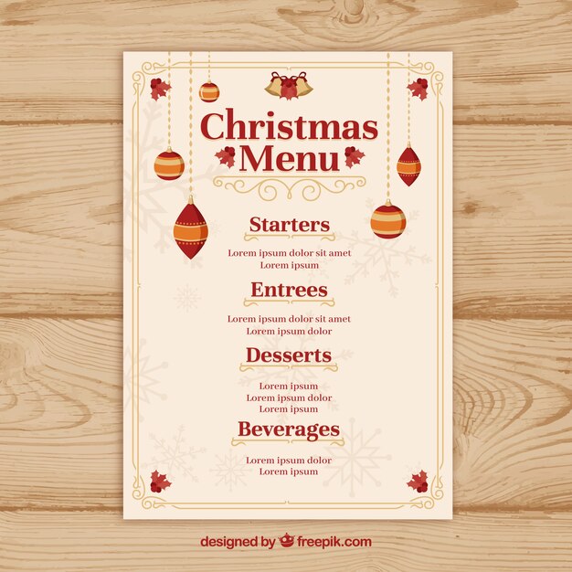 Menú navideño retro