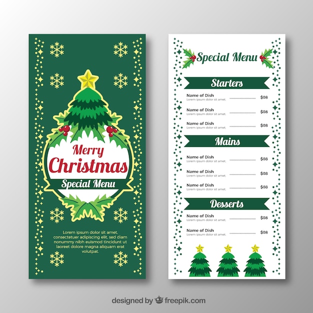 Menú verde de navidad