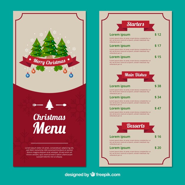 Menú vintage navideño