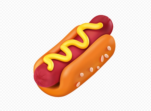 Vector gratuito merienda callejera de hot dog aislada en transparente