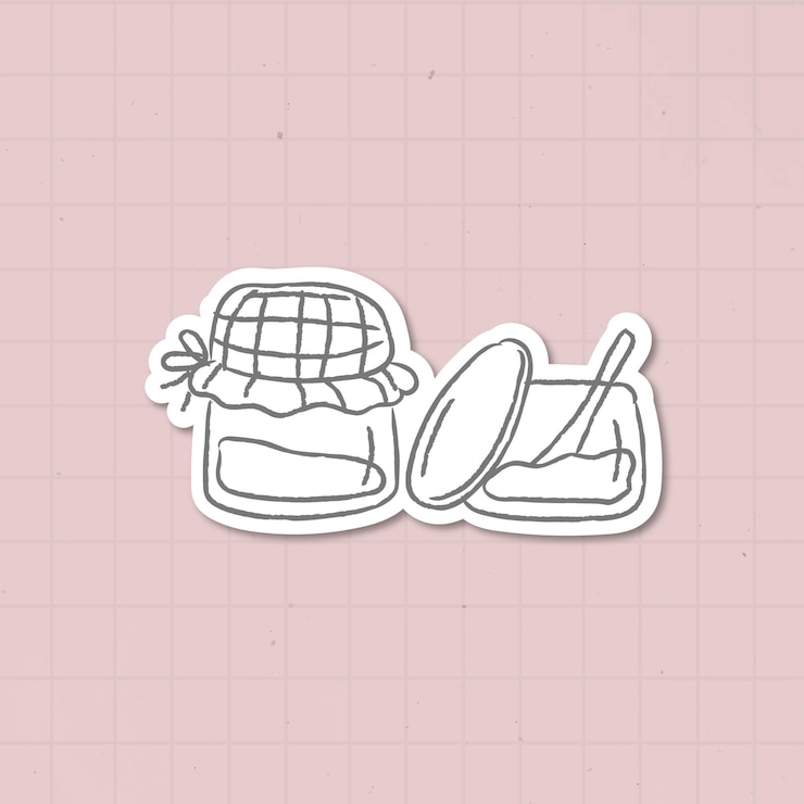 Vector gratuito mermelada casera en un vector de pegatina de tarros