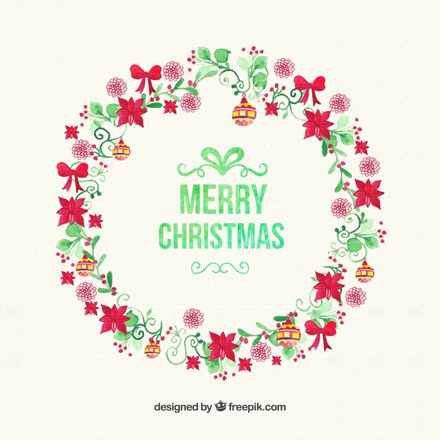 Merri navidad guirnalda floral