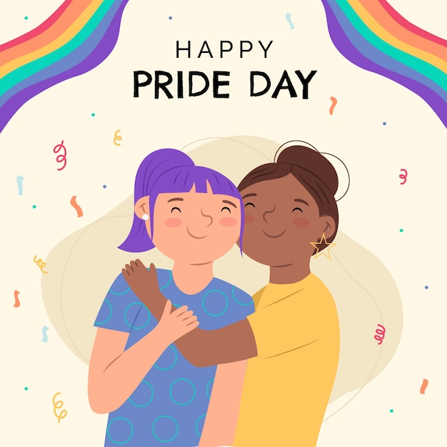 Vector gratuito mes del orgullo dibujado a mano ilustración lgbt plana