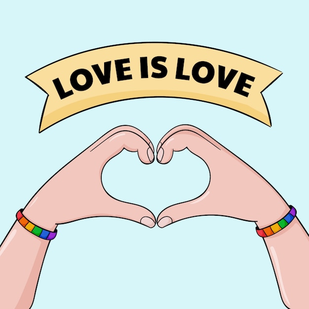 Mes del orgullo dibujado a mano ilustración lgbt