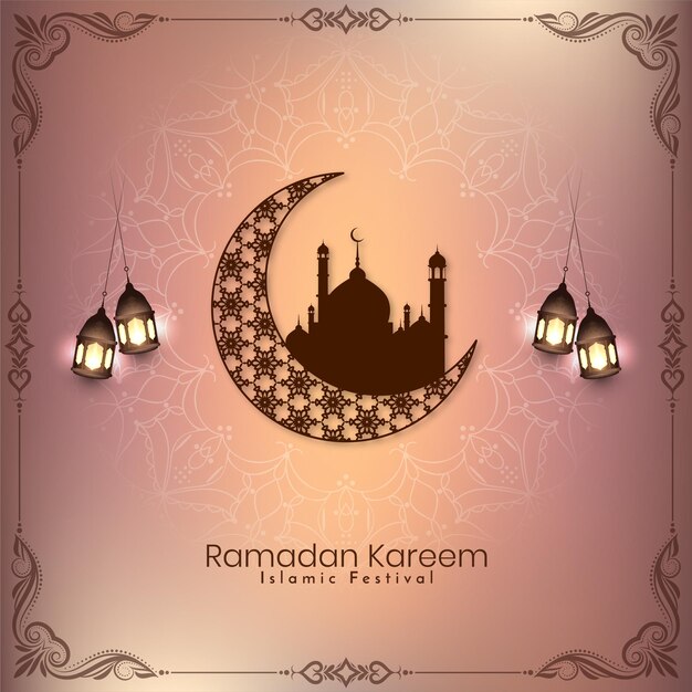 Vector gratuito mes sagrado islámico ramadán kareem festival vector de diseño de fondo