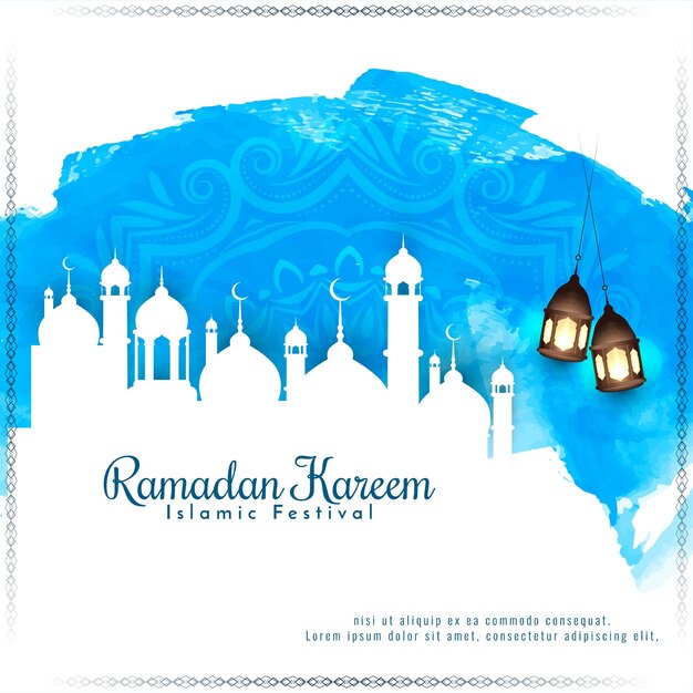 Mes sagrado islámico Ramadán Kareem festival vector de diseño de fondo