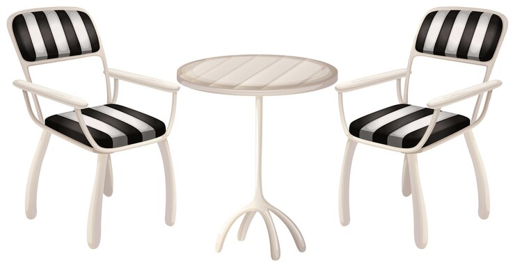 Vector gratuito una mesa y dos sillas