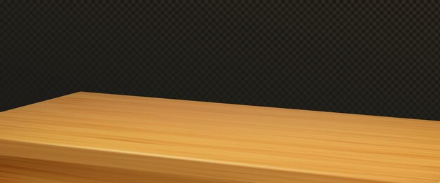 Mesa de madera con encimera vacía
