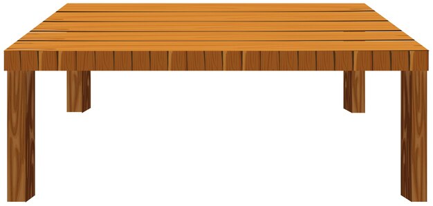 Mesa de madera sobre un fondo blanco