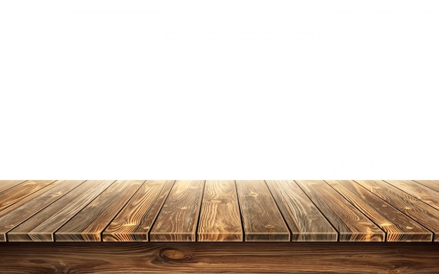 Mesa de madera con superficie envejecida
