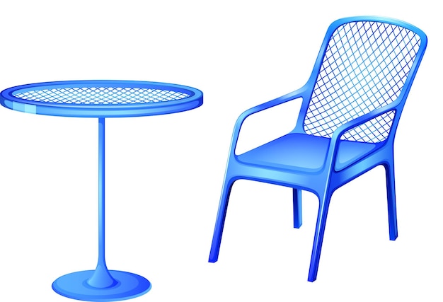 Vector gratuito una mesa y una silla azules.