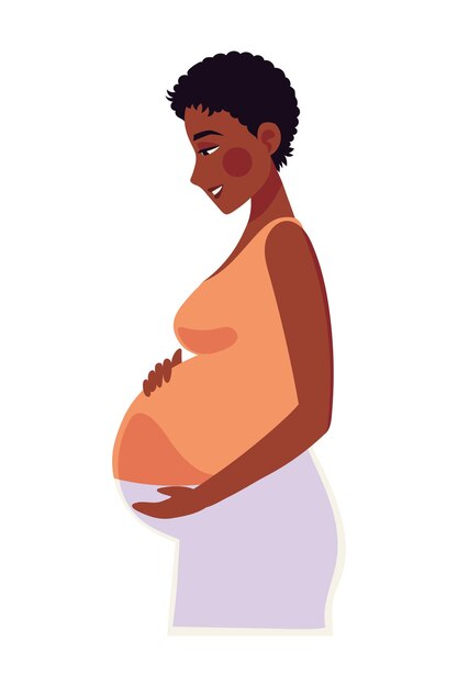 meses de embarazo mujer afroamericana ilustración aislada