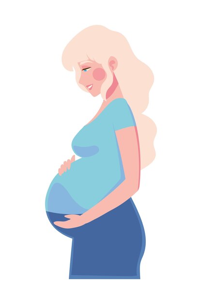 Meses mujer embarazada ilustración diseño aislado