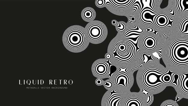 Metaball de cebra 3D retro líquido con estructura orgánica