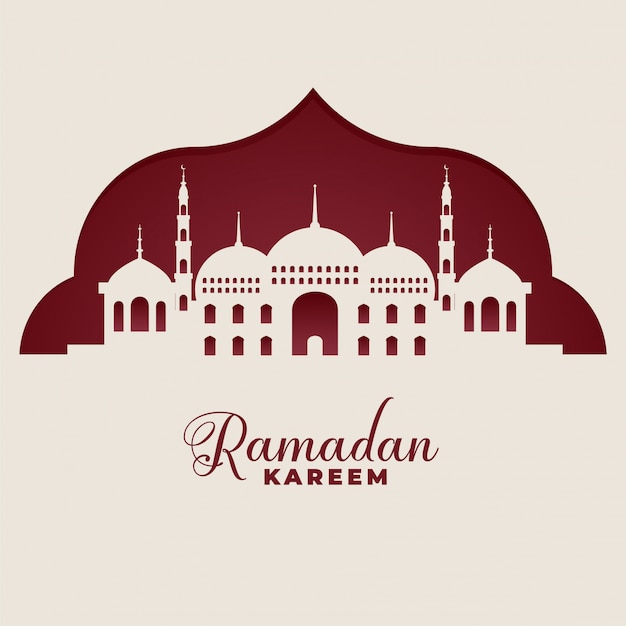 Mezquita siluetas ramadan kareem fondo islámico