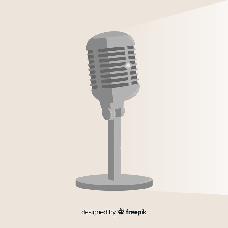 Vector gratuito micrófono retro plano