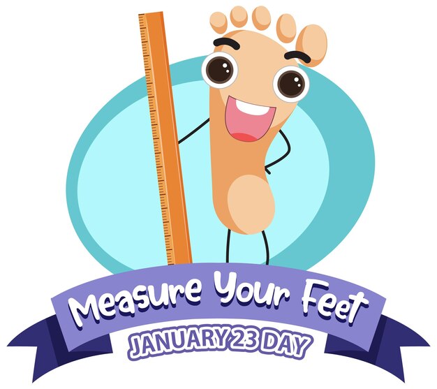 Vector gratuito mide el diseño de la pancarta del día de tus pies.