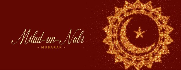 Milad un nabi mubarak brilla diseño de banner