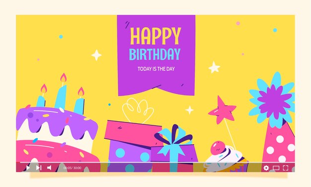Miniatura de la celebración del cumpleaños en YouTube
