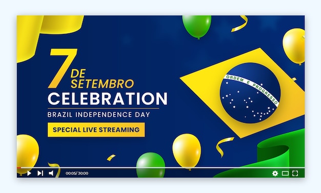 Vector gratuito miniatura degradada de youtube para la celebración de sete de setembro