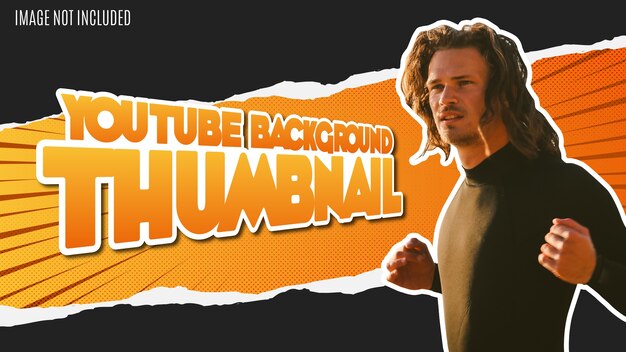Miniatura de fondo de Youtube moderna con efecto Papercut