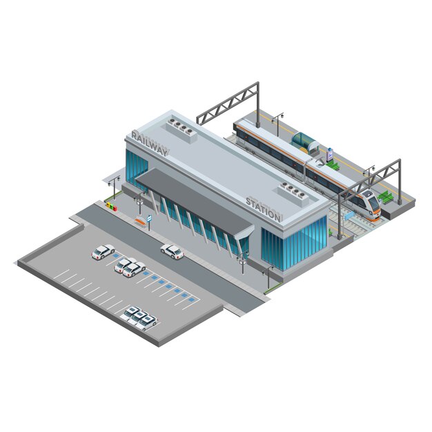 Miniatura isométrica de la estación de tren