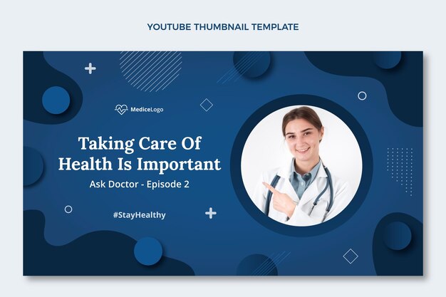Miniatura médica plana de youtube